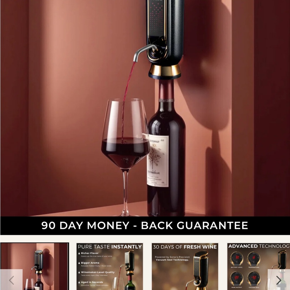 TWO Electric Wine Aerator Dispenser - Black